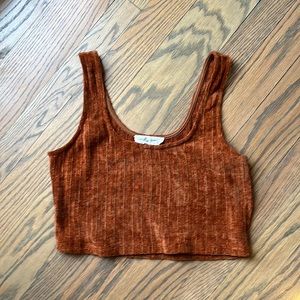 Molly green rust chenille crop tank